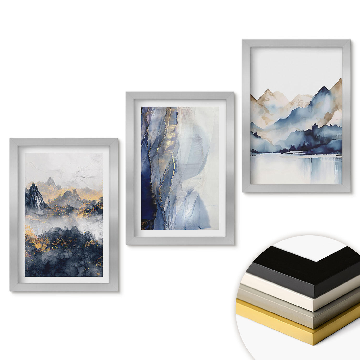 ArtPrintCave Wandbilder Silber 20x30 cm
