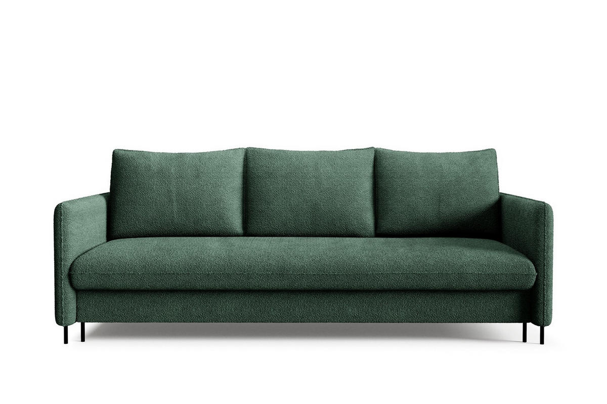 SCHLAFSOFA Belis Boucle in Grün - Grün, Holzwerkstoff/Textil (216/95/91cm) - Bettso