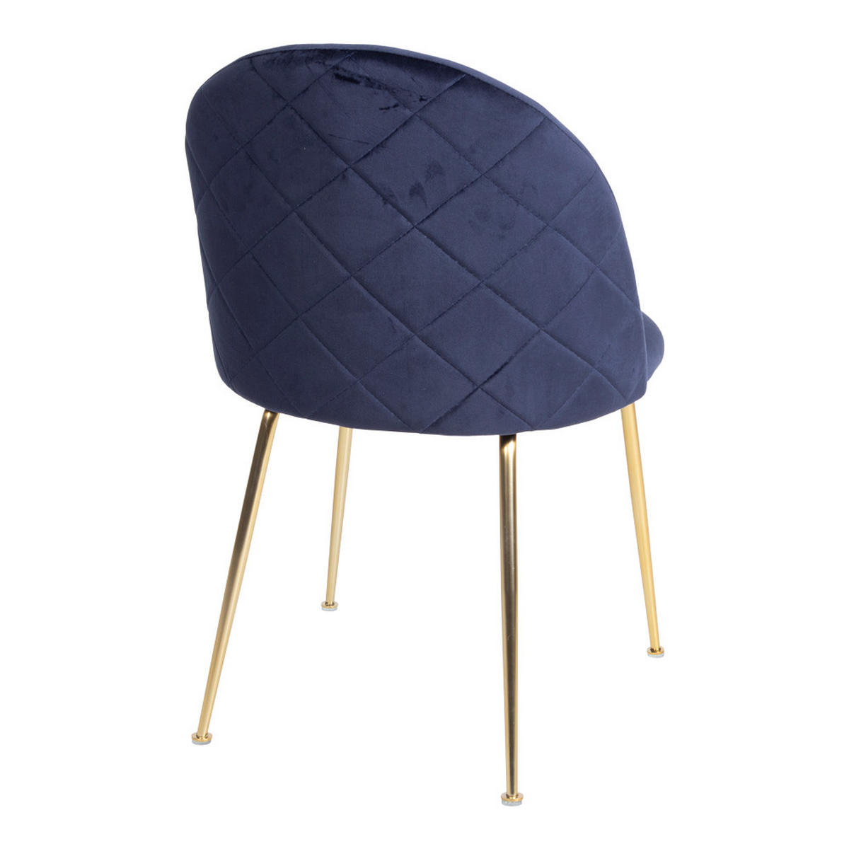 STUHL 2er-Set blau velours, Beine im Messing Look - Blau, Holzwerkstoff (51/78/52cm) - ebuy24