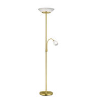 LED STEHLEUCHTE GERRY Messing Weiß - Messingfarben, Glas (34/34/180cm)
