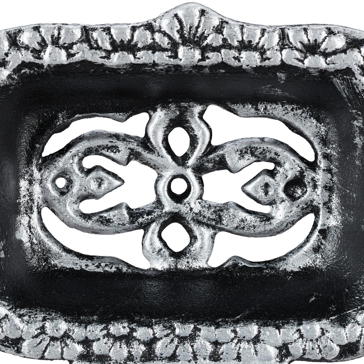 MISKA na mydlo - strieborná, kov/plast (15/10/11.5cm) - Relaxdays