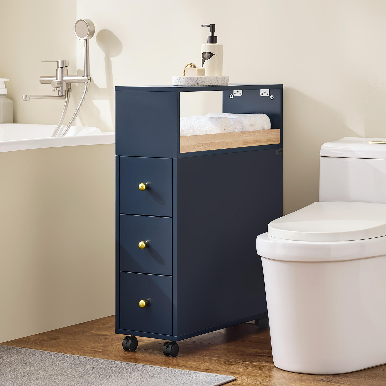NISCHENWAGEN Blau - Blau, Holz/Holzwerkstoff (23/83/65cm) - SoBuy