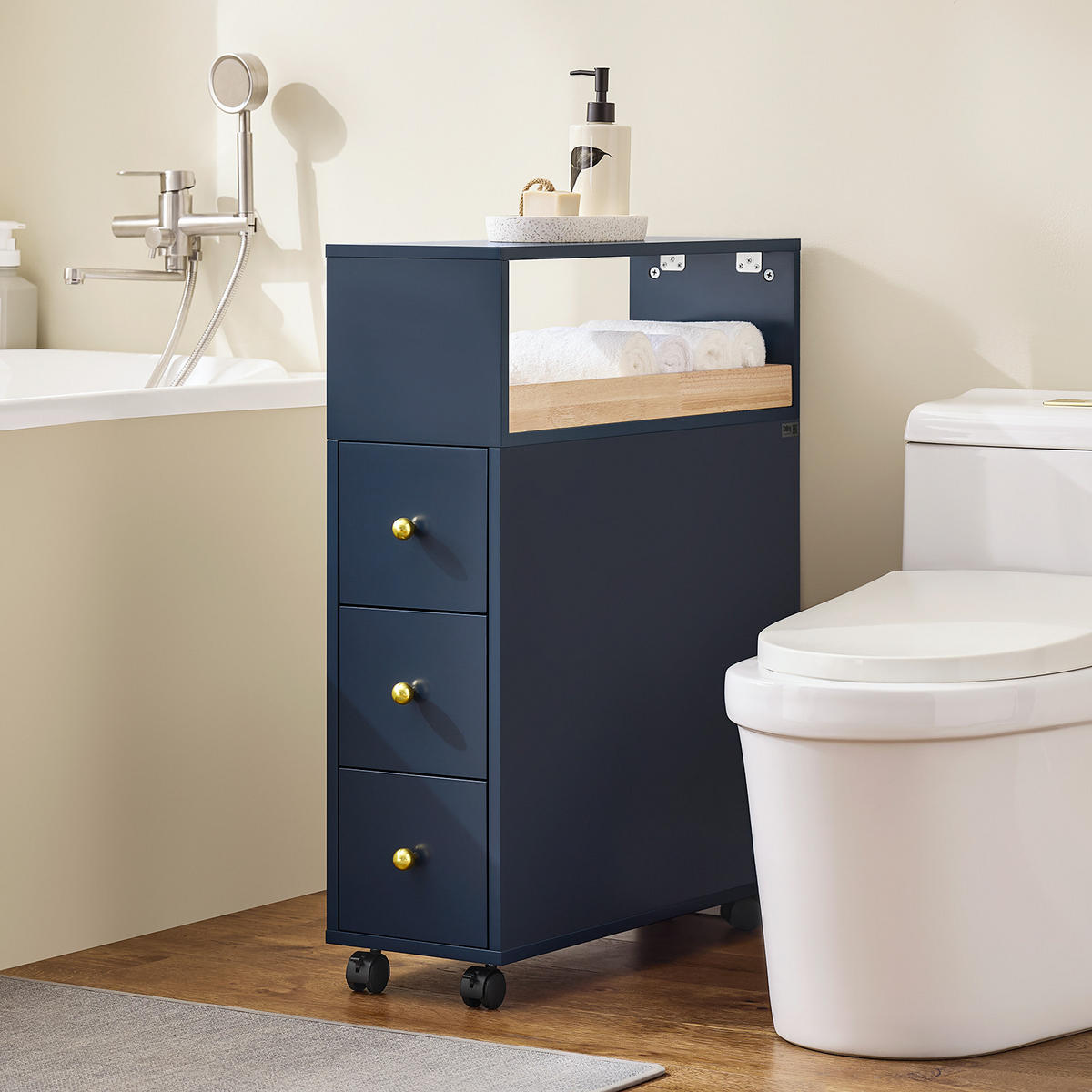 NISCHENWAGEN Blau - Blau, Holz/Holzwerkstoff (23/83/65cm) - SoBuy