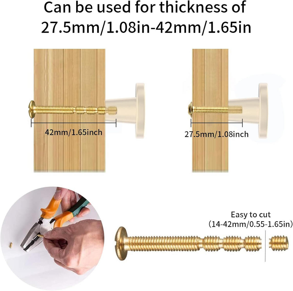 SCHRANKKNOPF Gold 12er-Set 20x25 mm - Goldfarben, Metall (2.5/1.95/2.5cm)