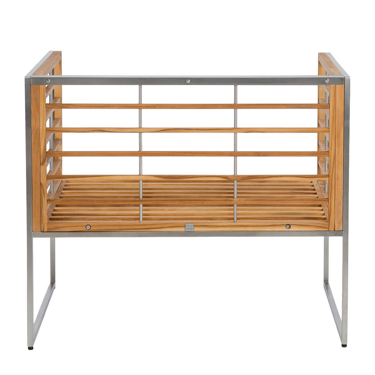 GARTENSESSEL - Webstoff / Teak massiv - Hellgrau, Holz/Textil (83/74/70cm) - home24