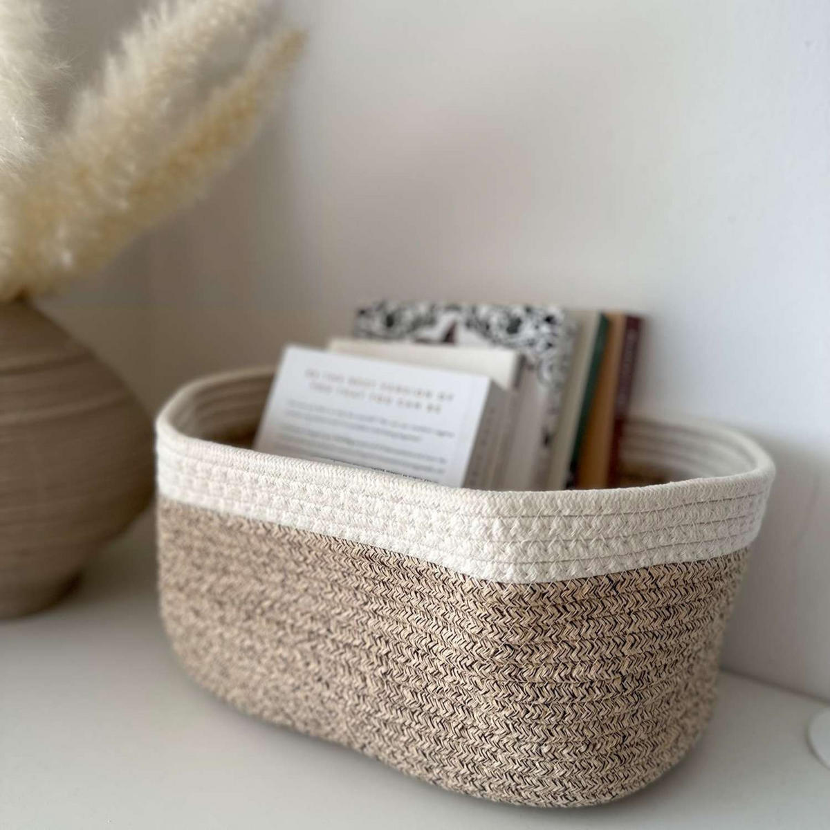 AUFBEWAHRUNGSKORB SET Baumwolle (3-tlg.) - Beige, Textil (22.5/14/33.5cm) - Intirilife