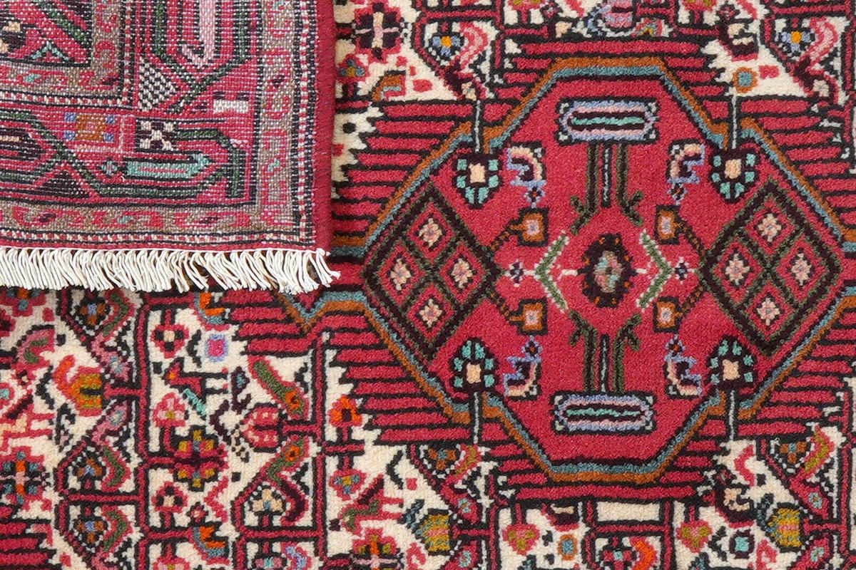 ORIENTTEPPICH handgeknüpft Assadabad Beige, Rot 121/86 cm Schurwolle - Beige/Rot, Textil (86/121cm) - Looma