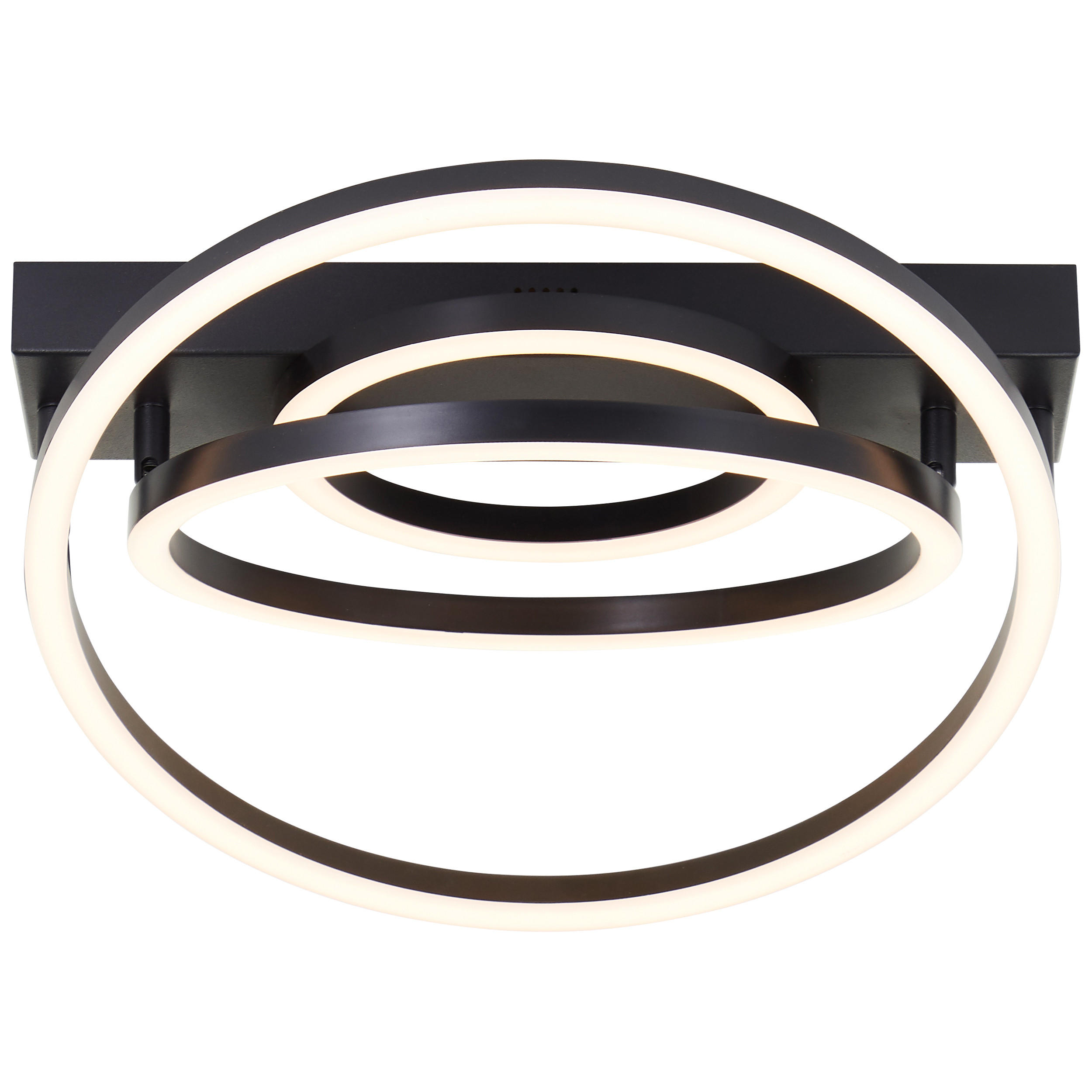 LED DECKENLEUCHTE Pedley Schwarz 38/37/11,5 cm - Schwarz, Kunststoff (38/37/11.5cm) - Brilliant