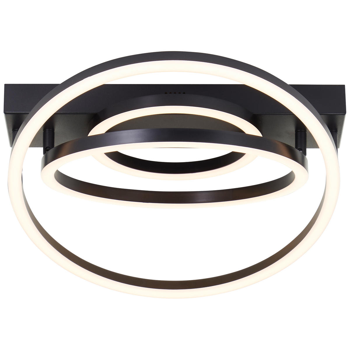 LED DECKENLEUCHTE Pedley Schwarz 38/37/11,5 cm - Schwarz, Kunststoff (38/37/11.5cm) - Brilliant