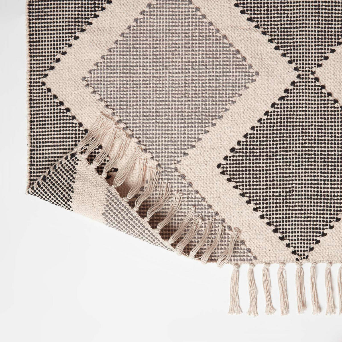 HANDWEBTEPPICH Malmö geometrisch gemustert 90/150 cm - Grau, Textil (90/150cm) - Homescapes