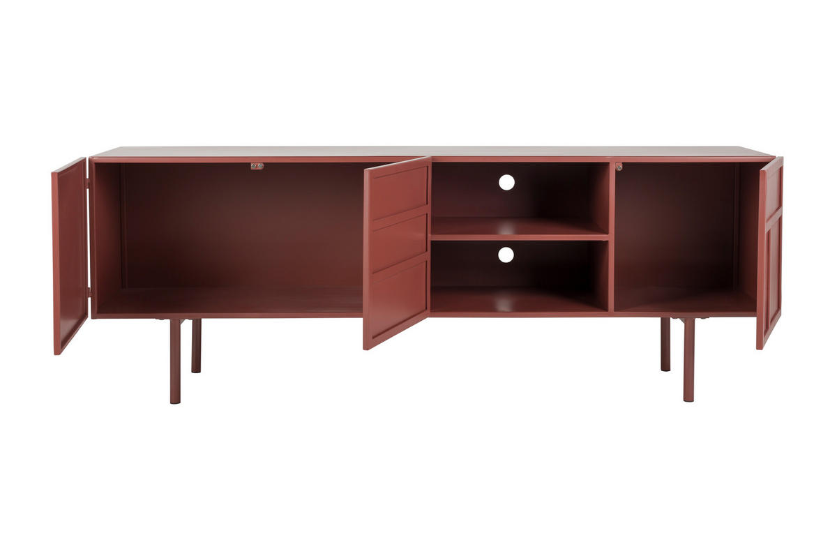 BEISTELLTISCH Davis - Rot - 36/160/58 cm - Rot, Metall (36/160/58cm)