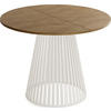 ESSTISCH Naro rund ausziehbar mit Lamellen-Metallgestell in Beige Kaschmir, Braun 100-180/100/76 cm - Kaschmir/Alteiche, Holzwerkstoff/Metall (100/100/76cm) - WFL GROUP