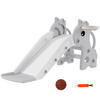 KINDERRUTSCHE, 3 in 1, Kleinkinderrutsche mit Basketballkorb, Basketball, Grau - Grau, Kunststoff (51.5/52/106cm) - AIYAPLAY