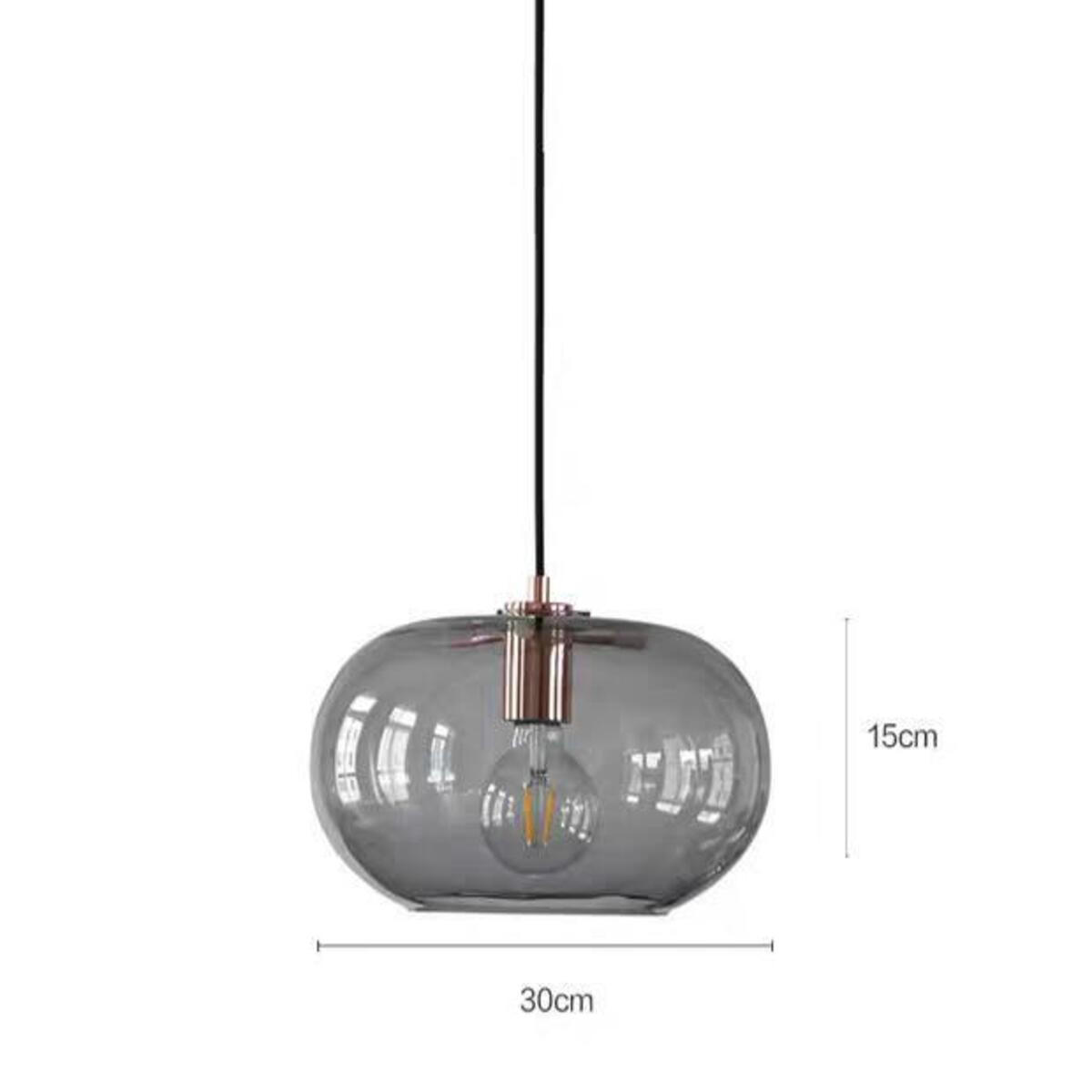 LED-HÄNGELEUCHTE Transparent 4W 30/30/15-150 cm - Transparent, Glas (30/30/15cm) - Authentics