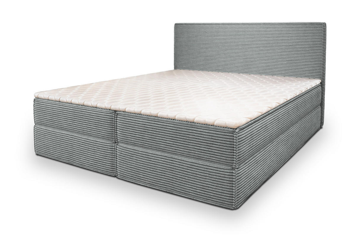 BOXBETT PELLIO 140x200 cm mit Matratze und Topper - Hellgrau - Hellgrau, Holz (140/200cm) - MASSENO