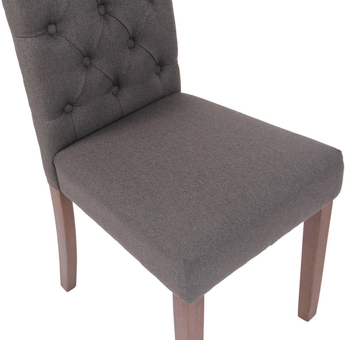 ESSZIMMERSTUHL Lisbon Stoff, Gestell Kautschukholz Braun Dunkelgrau - Dunkelgrau/Braun, Holz/Textil (45/98/63cm) - TPFLiving
