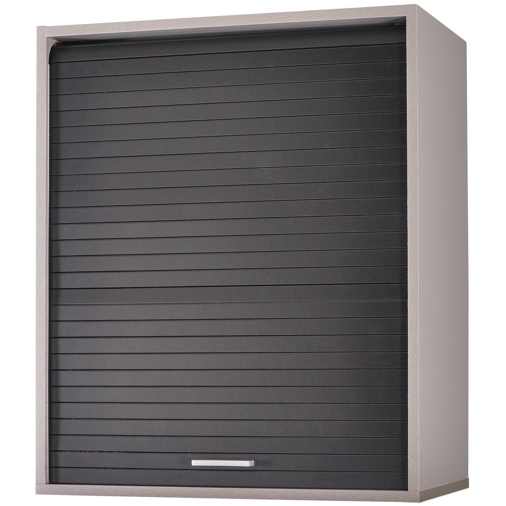KÜCHENOBERSCHRANK mit Rolladentür 35/60/72cm - Alufarben, Holzwerkstoff (60/72/35cm) - Simmob