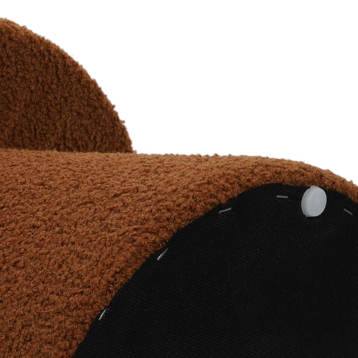 HOCKER Bouclé Teddy 43/43/38 cm - Braun, Textil (43/38/43cm) - Home Styling Collection