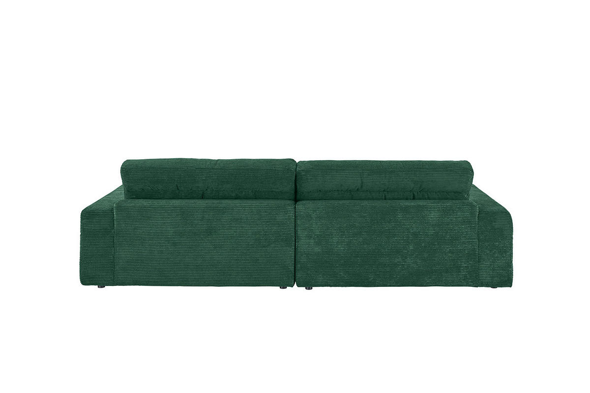 ECKSOFA LANA SOFA Smaragdgrün Cord - Smaragdgrün/Schwarz, Textil (296/205cm) - KAWOLA