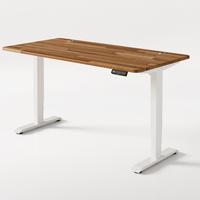SCHREIBTISCH Elektrisch Höhenverstellbarer HomePro 160x80cm Weiß/Massive Walnuss mit Memory-Funktion, Anti-Kollisions Technologie - Walnussfarben/Weiß, Holz (80/160/63.5cm) - Desktronic
