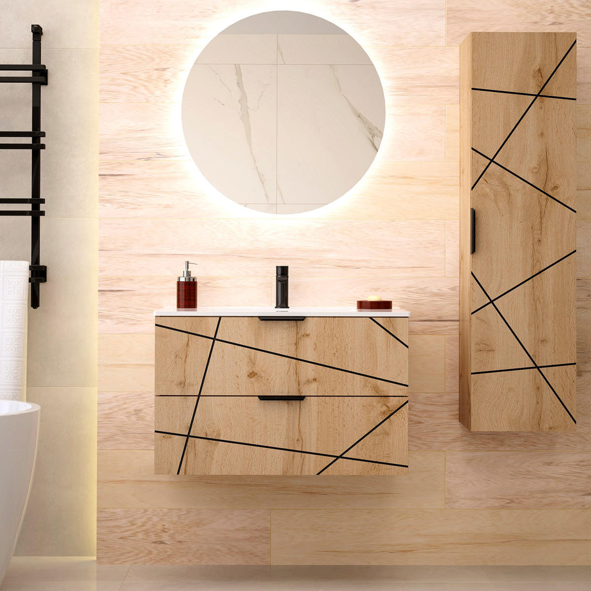 WASCHTISCH 80cm Teren Holz - Braun, Holzwerkstoff (80/50/45.8cm) - Petits-meubles