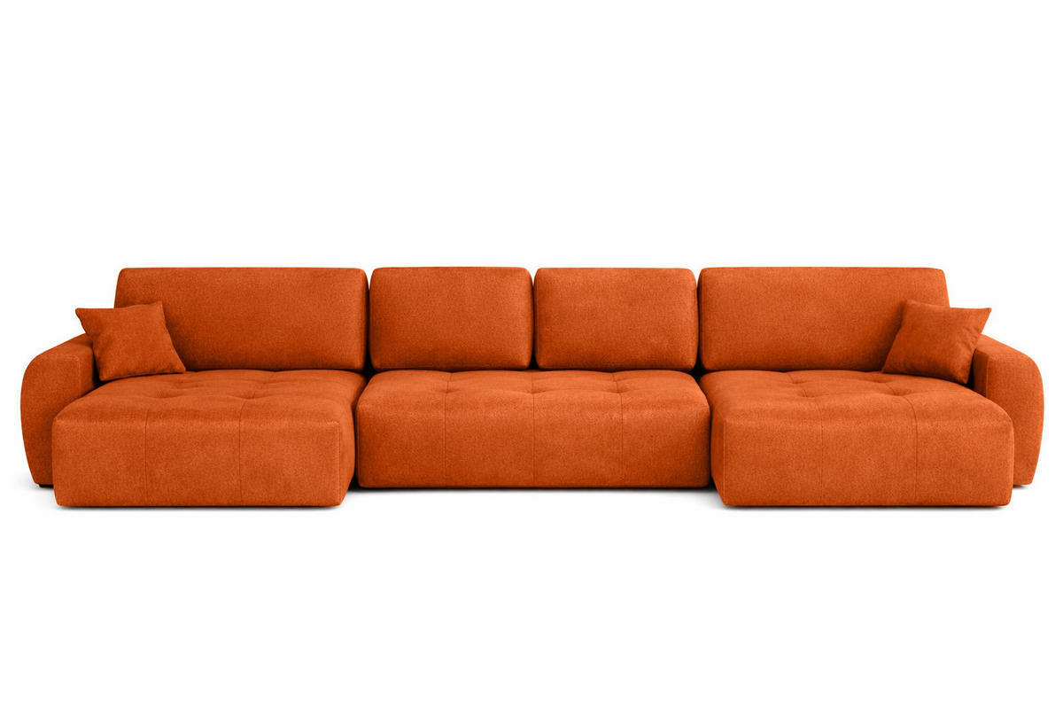 ECKSOFA Mit Schlaffunktion Und Bettkasten U-Form Ivo U, Veloursstoff Salvador, Braun - Braun, Holz (342/142cm) - Kaiser Möbel