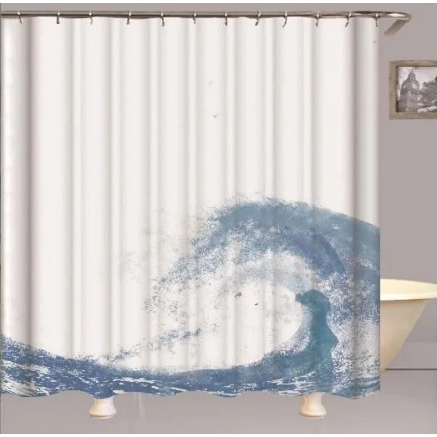 DUSCHVORHANG 3D bedruckt wasserdicht schimmelresistent maschinenwaschbar mit Haken - Multicolor, Textil (180/180cm) - MCBOSON