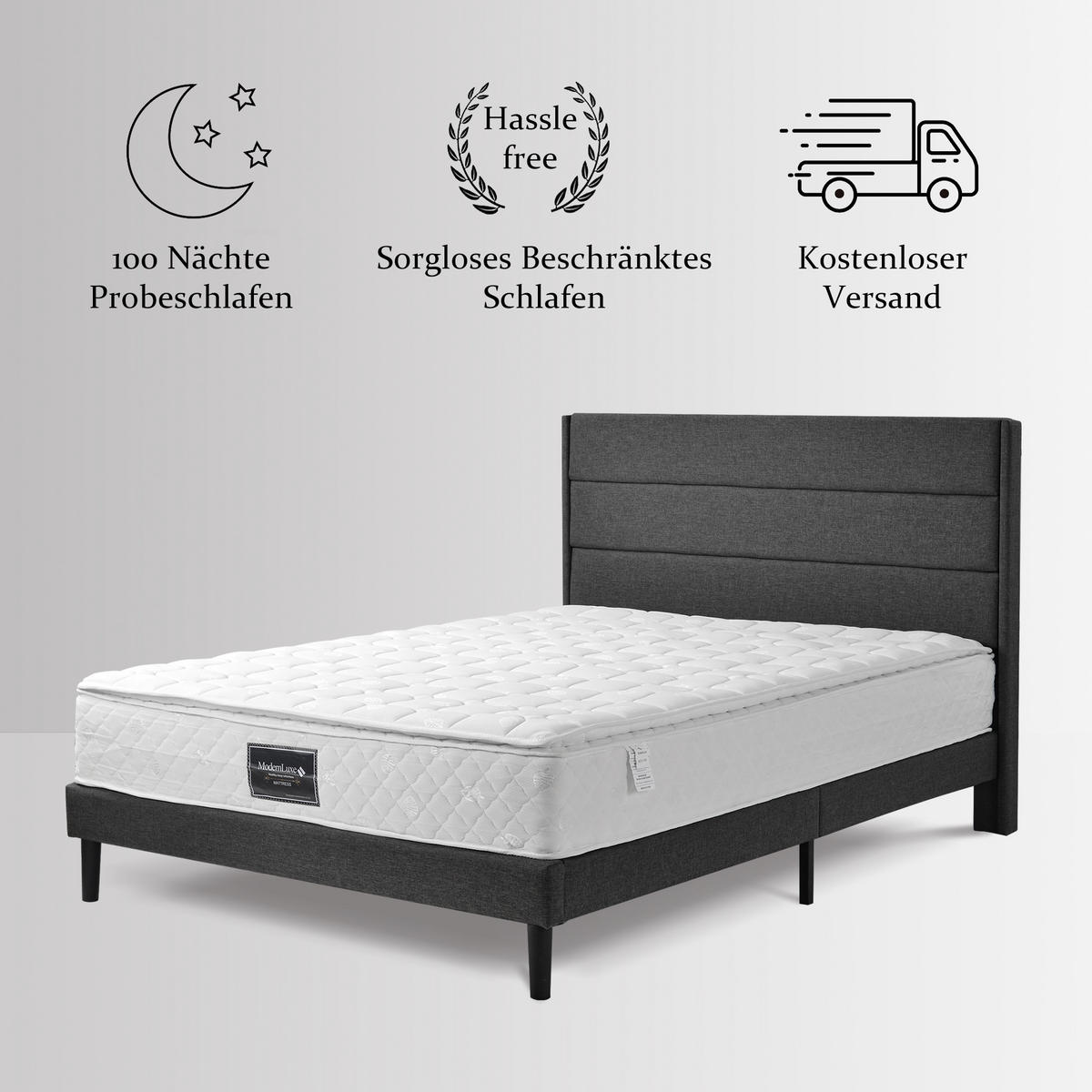 POLSTERBETT 140/200 mit Bettkasten, USB-C und verstellbarem Kopfteil mit Matratze - Beige, Holzwerkstoff/Textil (140/200cm) - EVRYAE