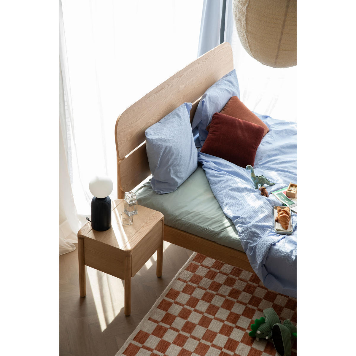 BETT Storm Naturel 160 cm - Naturfarben, Holz (160/200cm) - Zuiver