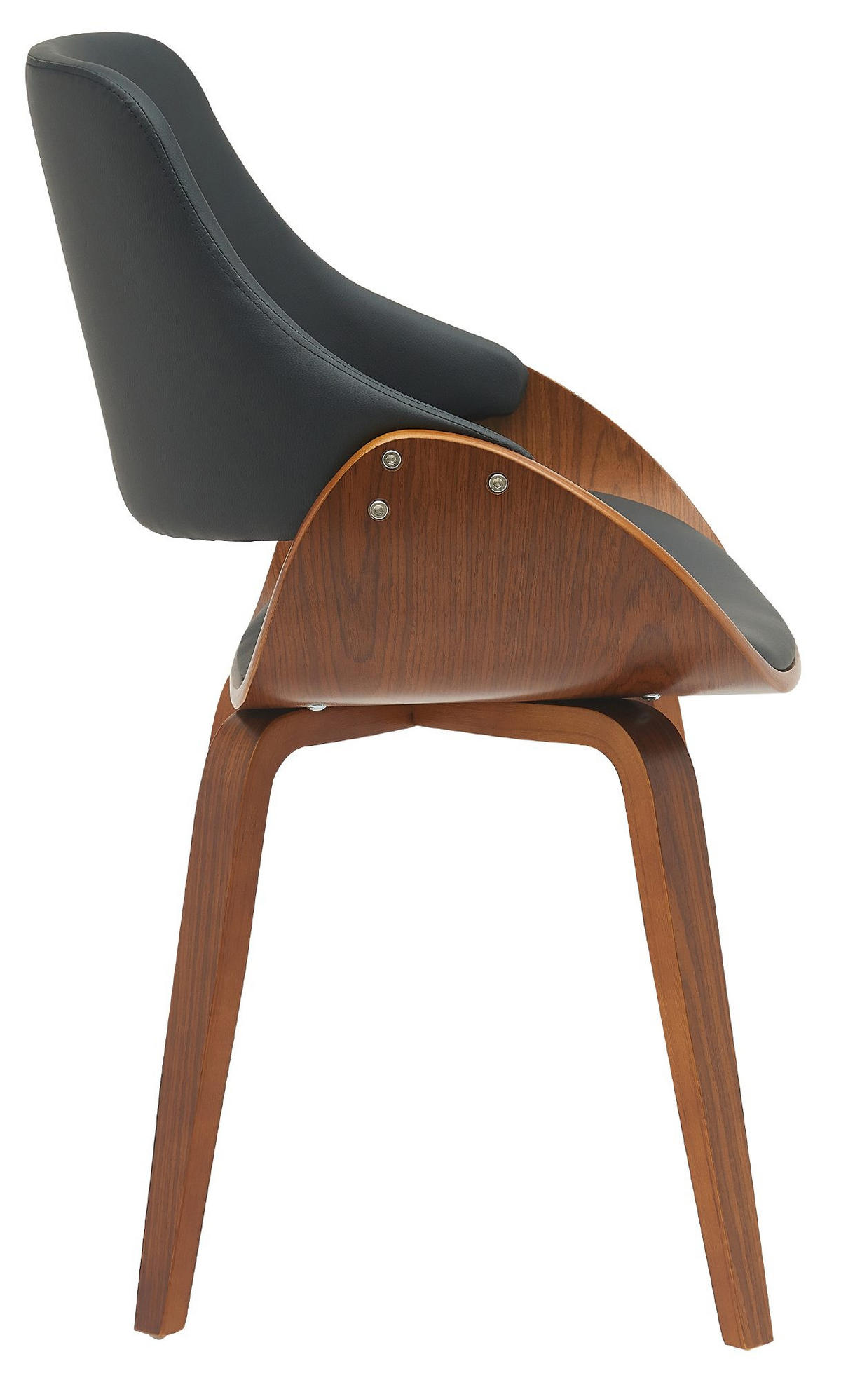 ESSZIMMERSTUHL Lederlook walnuss/schwarz - Walnussfarben/Schwarz, Holz/Textil (52/86/54cm) - CLP