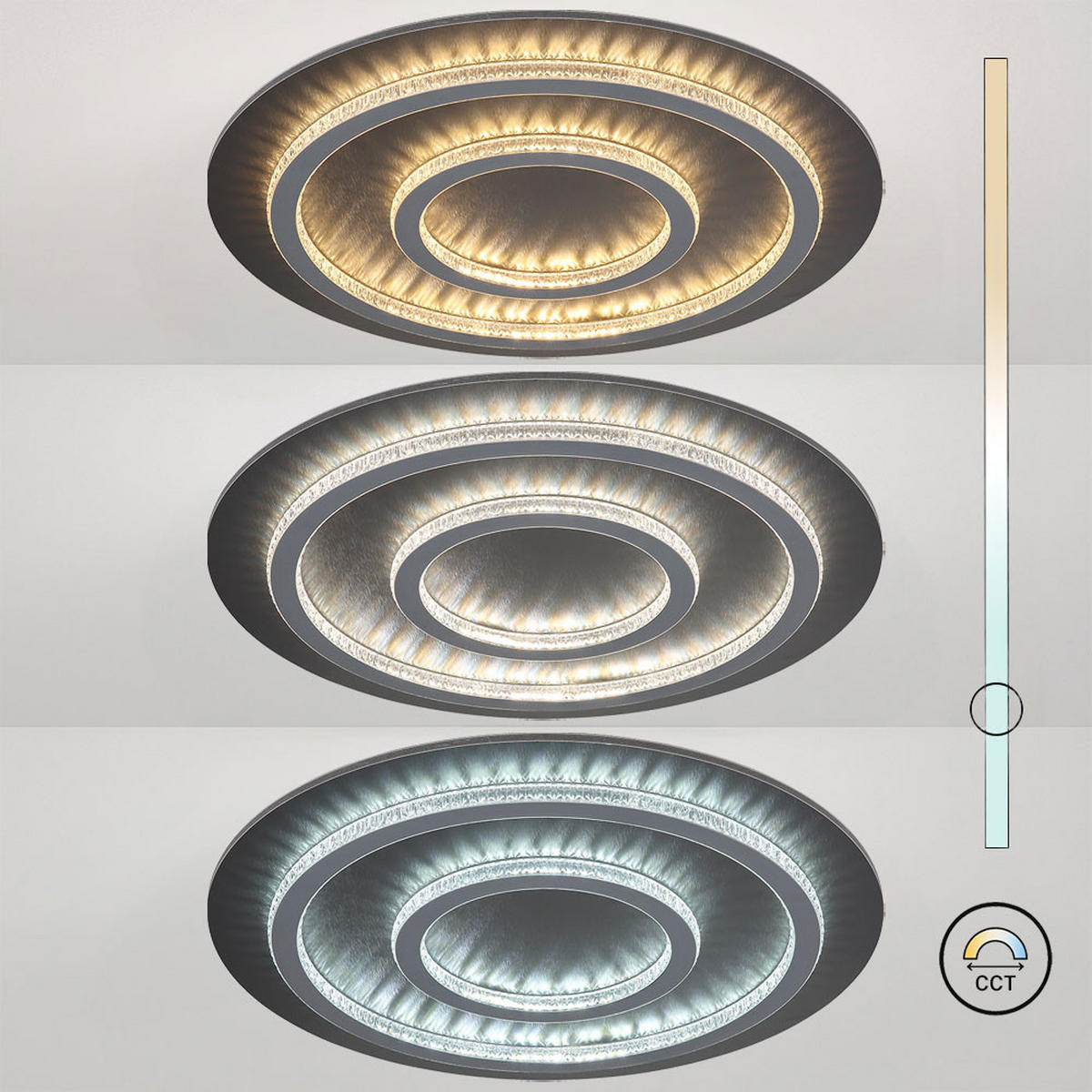 LED DECKENLEUCHTE Jayden Anthrazit Kristalle - Anthrazit, Metall (55/55/6cm) - Globo Lighting