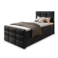 POSTEL BOXSPRING AMON 100x200 cm, s matrací a úložným prostorem, černá - černá, kompozitní dřevo/textil (100/200cm) - MASSENO