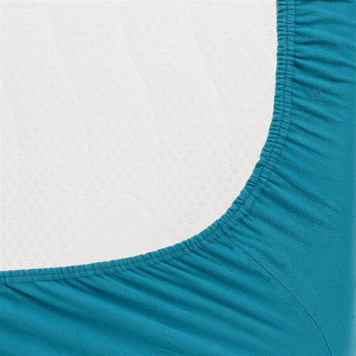 BOXSPRING-SPANNBETTLAKEN 180-200x200-220 cm, Warmes Winter Teddy Fleece Bettlaken Petrol - Petrol, Textil (200/220cm) - Carpe Sonno