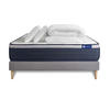 BETT Actiflex max Taschenfederkern und Memory-Schaum 180 x 200 cm h3 - Kit Bettgestell Grau - Mit Kissen und Bettdecke - Beige/Grau, Holz/Textil (180/200cm) - ACTISOM