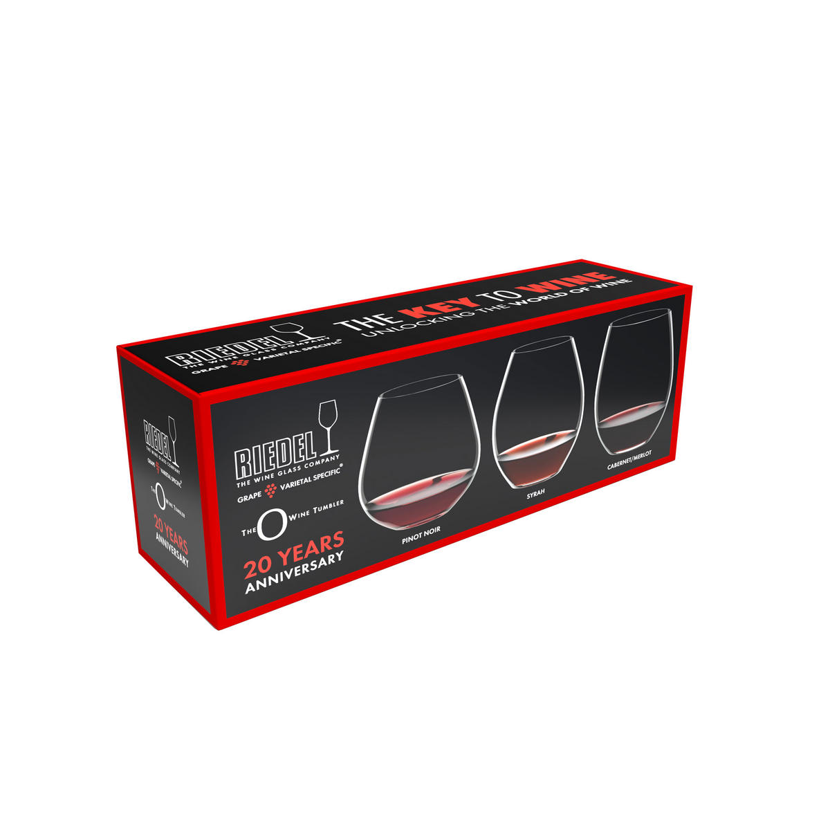 ROTWEINGLAS-SET The Key To Wine 3-tlg., Kristallglas, Transparent - Transparent, Glas (0.44L) - Riedel