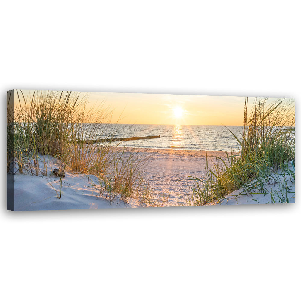 WANDBILD sonnenuntergang über dem meer - Beige, Textil (90/30cm) - Feeby