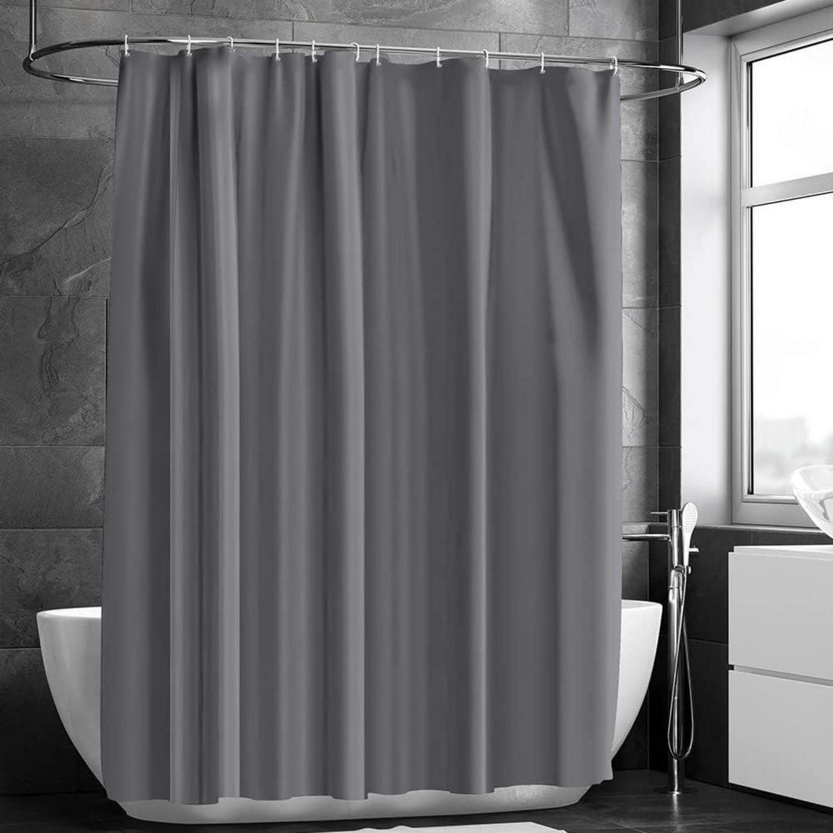 DUSCHVORHANG 180 x 180 cm Grau - Grau, Kunststoff (180/180cm)