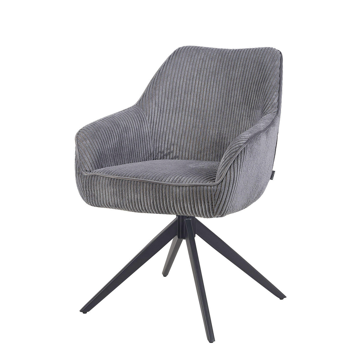 ARMLEHNSTUHL ARVIT - Dunkelgrau/Schwarz, Textil/Metall (58/87/61cm) - B&D Home