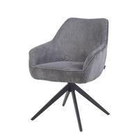 ARMLEHNSTUHL ARVIT - Dunkelgrau/Schwarz, Textil/Metall (58/87/61cm) - B&D Home