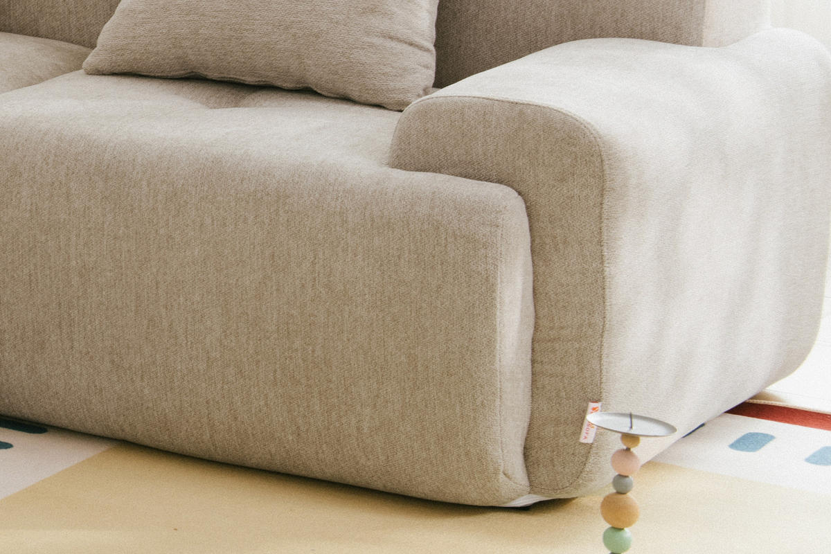 2-SITZER-SOFA Chenille Sandbeige - Sandfarben, Textil (180/73/95cm) - MILYsofa