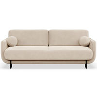 SCHLAFSOFA Ovals Hellbeige - Ecru/Schwarz, Textil/Metall (236/95/96cm) - Selsey