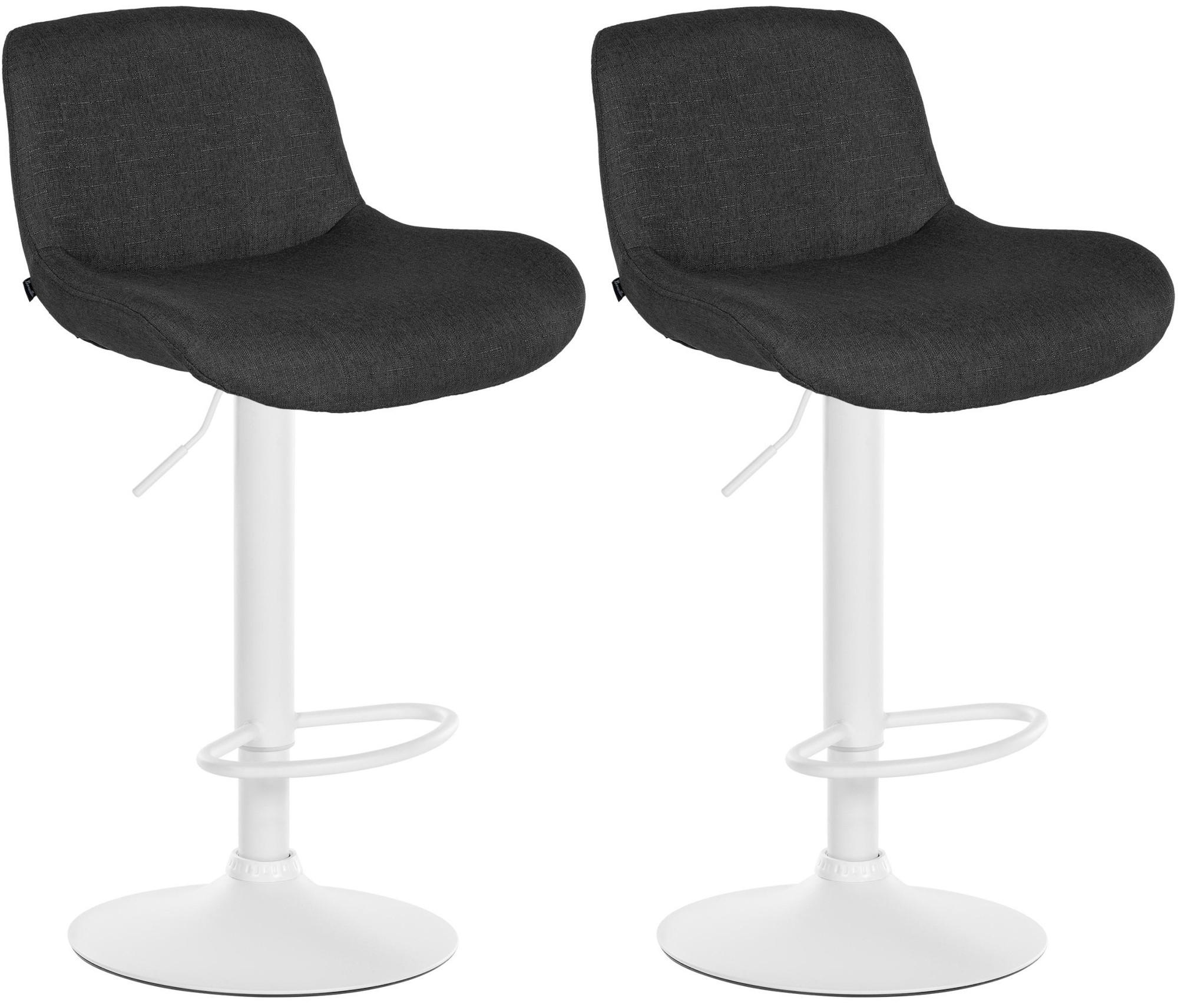 BARHOCKER 2er Set Stoff Schwarz - Schwarz/Weiß, Textil/Metall (50/85/50cm) - CLP