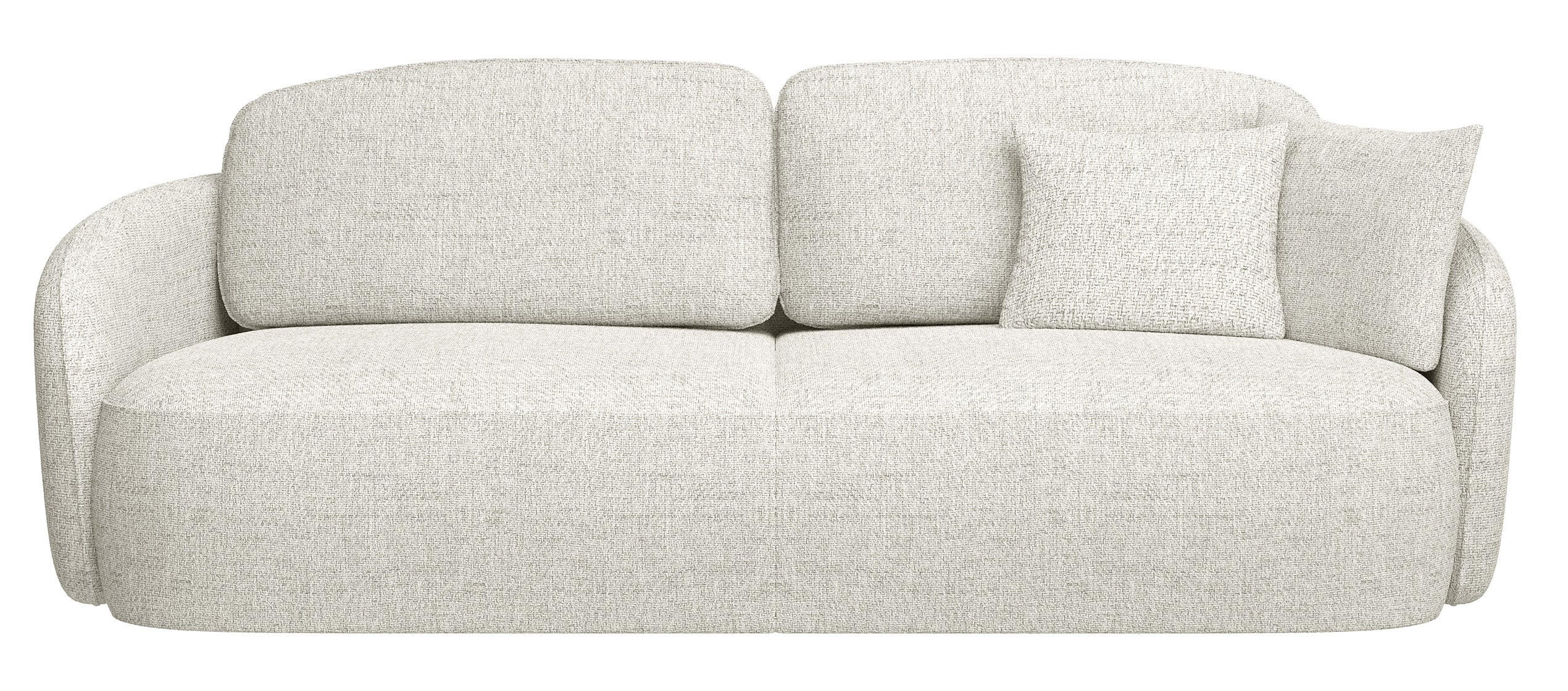 3-SITZER-SOFA Savoy Cremeweiß mit Schlaffunktion - Creme/Schwarz, Kunststoff/Textil (254/96/105cm) - Selsey