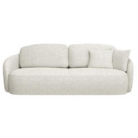 3-SITZER-SOFA Savoy Cremeweiß mit Schlaffunktion - Creme/Schwarz, Kunststoff/Textil (254/96/105cm) - Selsey