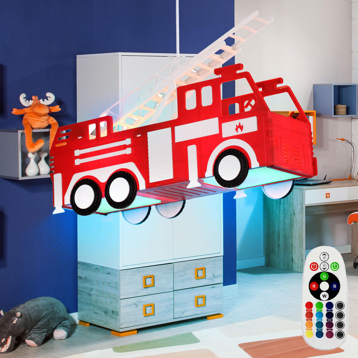 LED HÄNGELEUCHTE Kunststoff Rot KITA - Rot, Kunststoff (43/13.5/28cm) - Globo Lighting