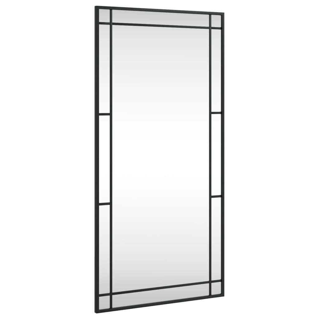 WANDSPIEGEL Schwarz 50/100 Cm Rechteckig Eisen - Schwarz, Metall (100/105/50cm) - vidaXL