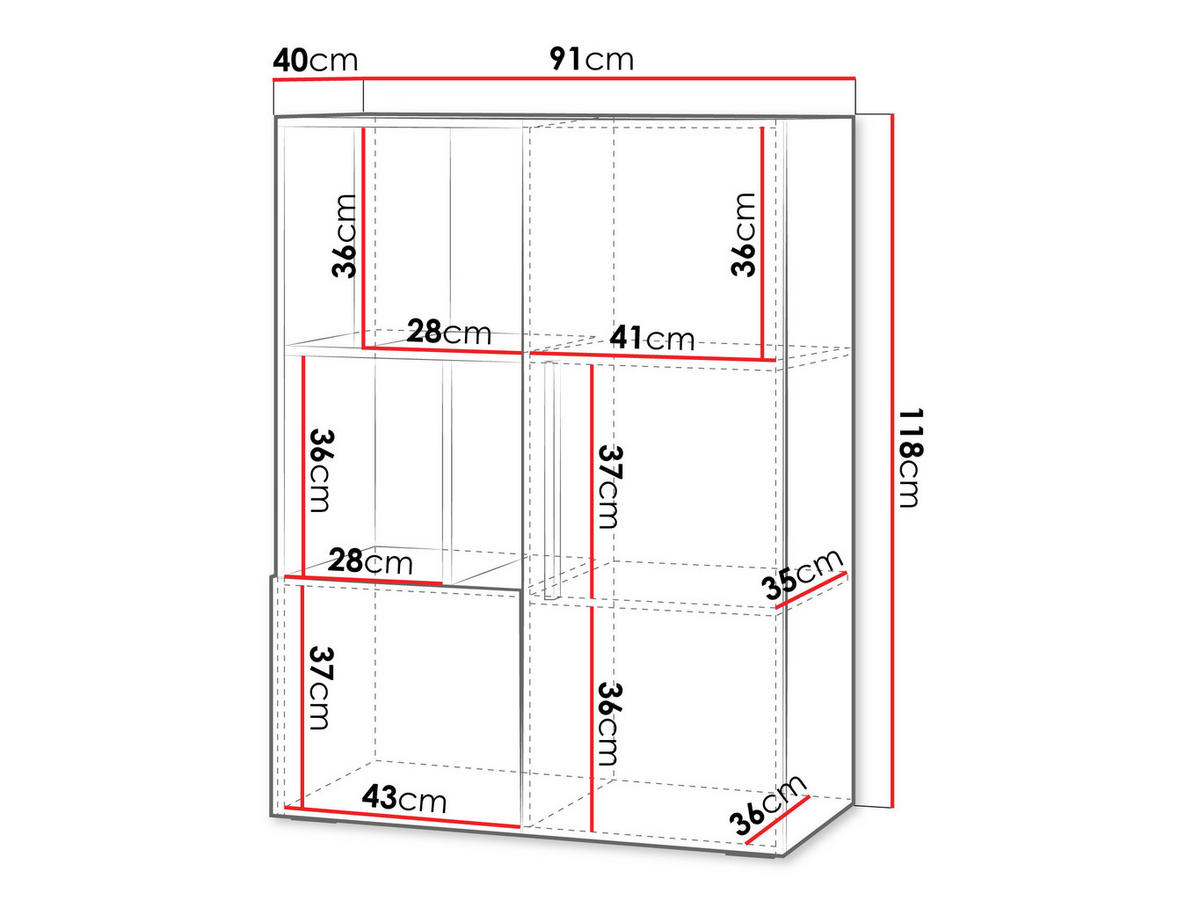 REGAL Lorin 2D LO06 - Kaschmir/Rosa, Holzwerkstoff (91/118/40cm) - MIRJAN24