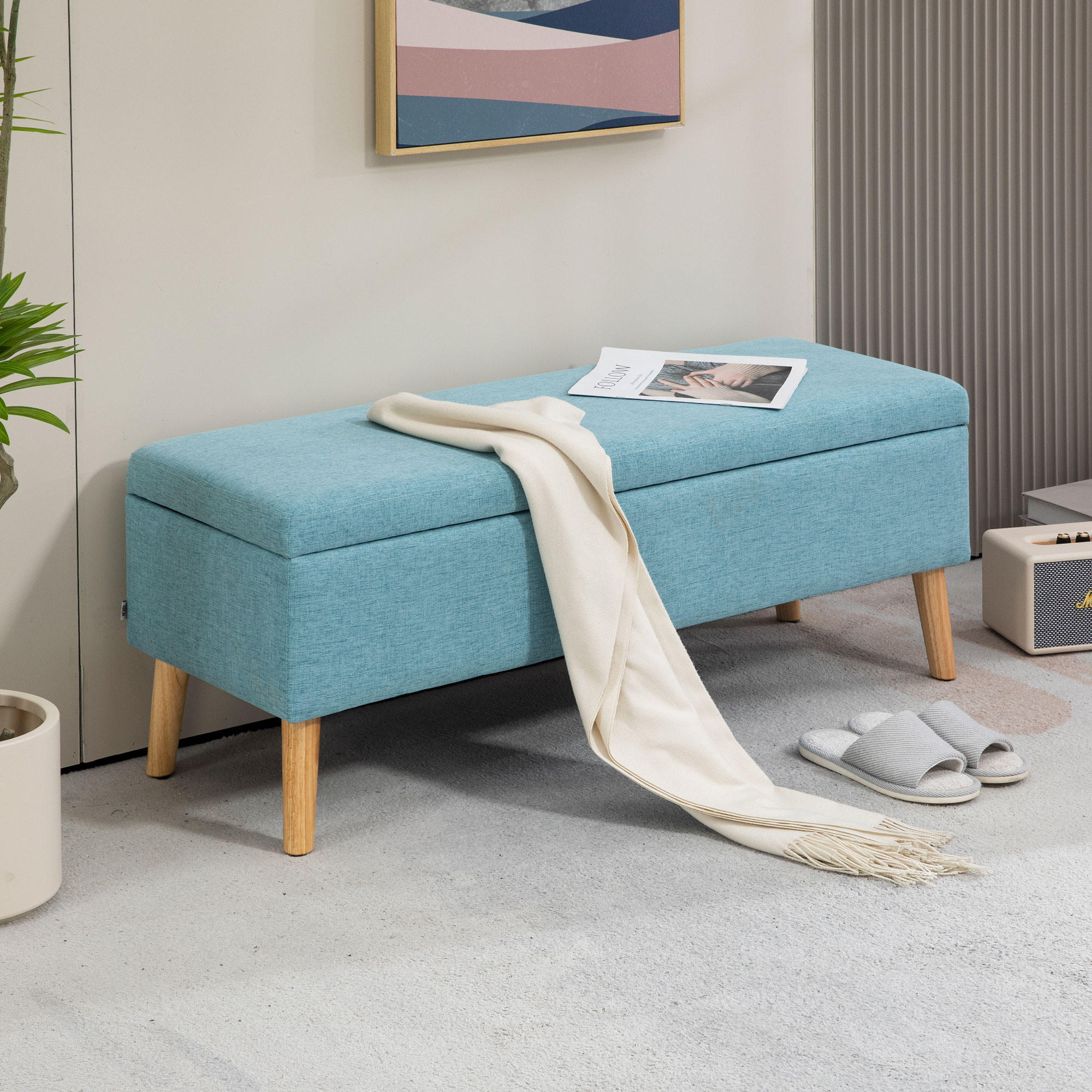 ComfortXL Truhenbank Blau 39x45x110 cm