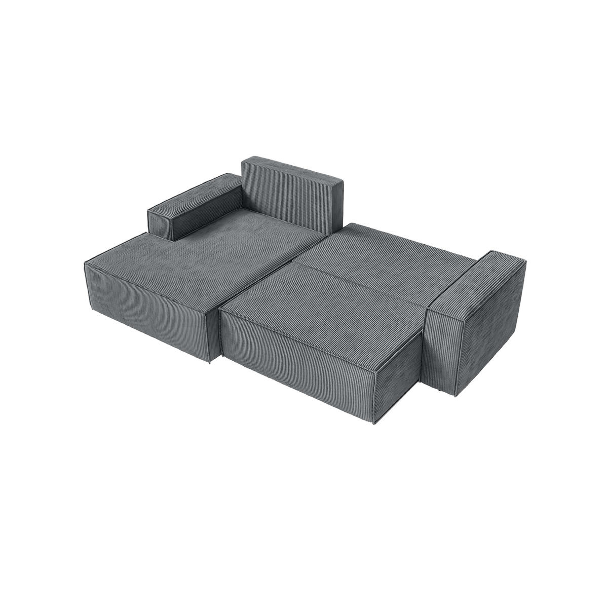 ECKSOFA Kokko mit Schlaffunktion, Grau - Grau, Textil (267/167cm) - Fedve