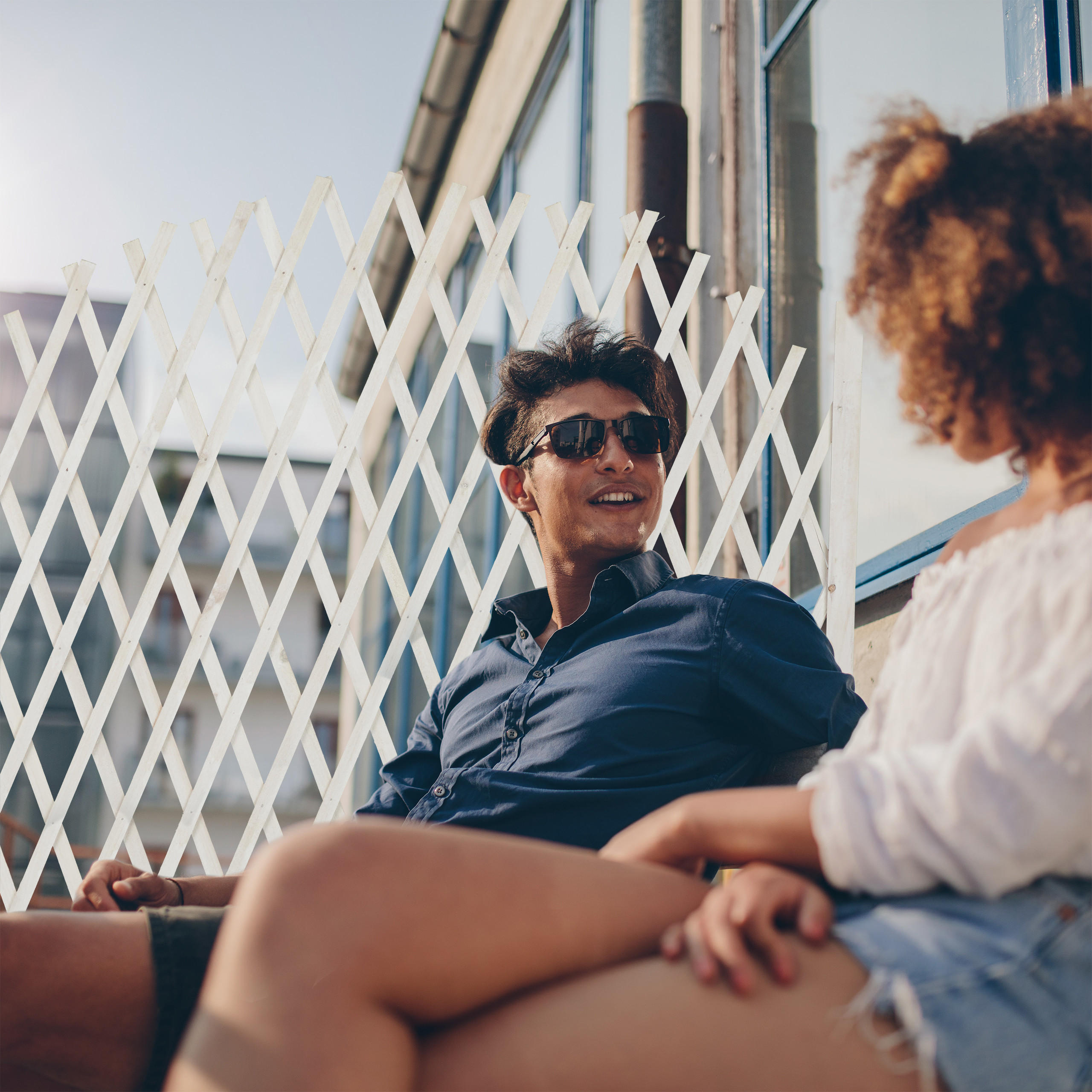 RANKGITTER - Weiß, Holz (200/98/30cm) - Relaxdays